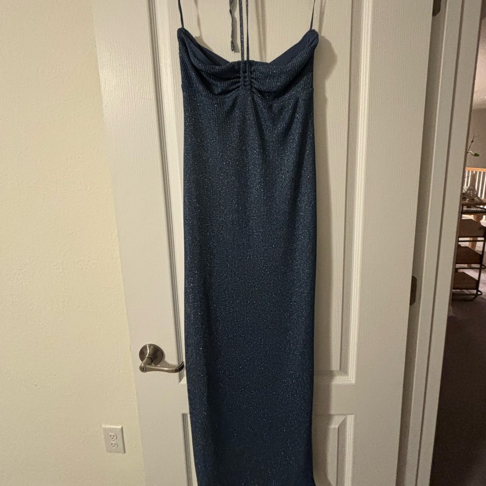 Pull & bear maxi blue sequin dress